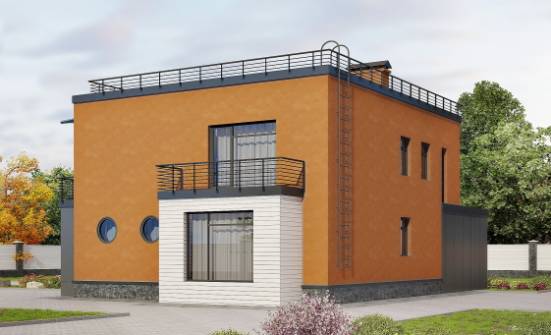260-002-Л Проект двухэтажного дома, гараж, большой загородный дом из блока Томск | Проекты домов от House Expert
