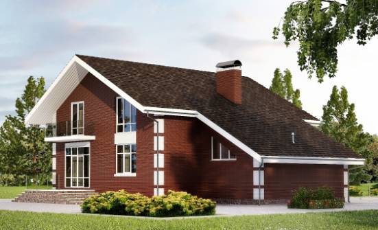 180-001-Л Проект двухэтажного дома мансардой и гаражом, доступный домик из твинблока Томск | Проекты домов от House Expert
