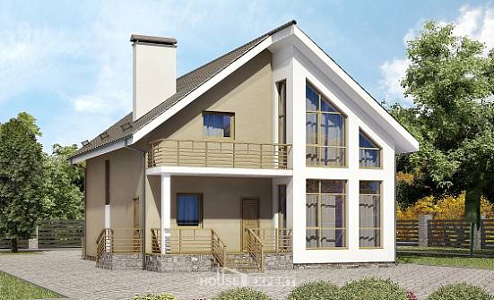 170-006-Л Проект двухэтажного дома с мансардой, доступный дом из пеноблока Колпашево | Проекты домов от House Expert
