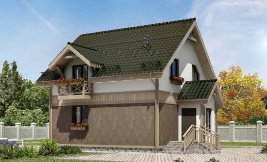 105-001-Л Проект двухэтажного дома мансардой, современный загородный дом из твинблока Томск | Проекты домов от House Expert