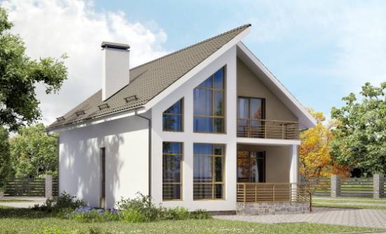 170-006-Л Проект двухэтажного дома с мансардой, доступный дом из пеноблока Колпашево | Проекты домов от House Expert