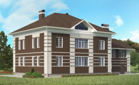 505-002-Л Проект трехэтажного дома и гаражом, уютный дом из кирпича Асино | Проекты домов от House Expert