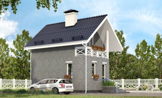 045-001-П Проект двухэтажного дома с мансардой, крохотный загородный дом из газосиликатных блоков Томск | Проекты домов от House Expert