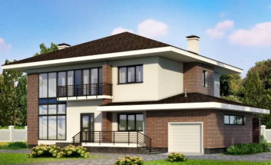275-002-П Проект двухэтажного дома и гаражом, уютный домик из кирпича Колпашево | Проекты домов от House Expert