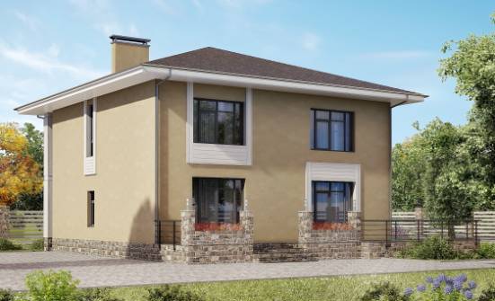 180-015-Л Проект двухэтажного дома, скромный дом из арболита Северск | Проекты домов от House Expert