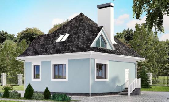 110-001-Л Проект двухэтажного дома с мансардой, небольшой коттедж из бризолита Томск | Проекты домов от House Expert