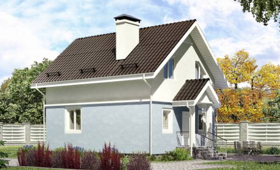 095-002-П Проект двухэтажного дома с мансардой, красивый домик из твинблока Асино | Проекты домов от House Expert