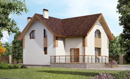 150-009-П  Проект двухэтажного дома с мансардным этажом, простой коттедж из газобетона Северск | Проекты домов от House Expert