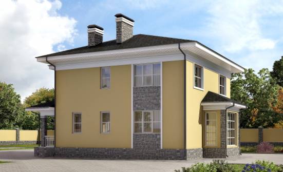 155-011-Л Проект двухэтажного дома, недорогой загородный дом из бризолита Северск | Проекты домов от House Expert
