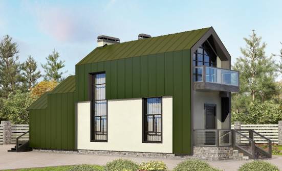 060-006-Л Проект двухэтажного дома с мансардой, доступный коттедж из блока Колпашево | Проекты домов от House Expert