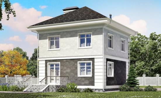 090-003-П Проект двухэтажного дома, скромный дом из блока Стрежевой | Проекты домов от House Expert
