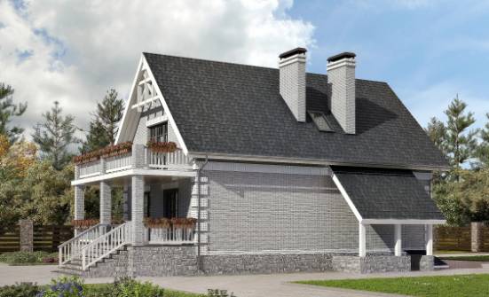 200-009-П Проект трехэтажного дома с мансардой, гараж, простой загородный дом из арболита Колпашево | Проекты домов от House Expert