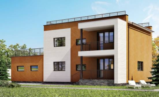 180-012-П Проект двухэтажного дома и гаражом, средний коттедж из кирпича Северск | Проекты домов от House Expert