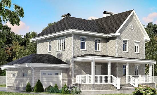 190-001-Л Проект двухэтажного дома, гараж, уютный дом из кирпича Стрежевой | Проекты домов от House Expert