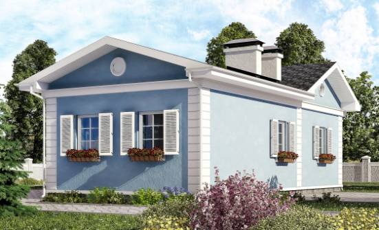 090-004-П Проект одноэтажного дома, небольшой дом из бризолита Северск | Проекты одноэтажных домов от House Expert