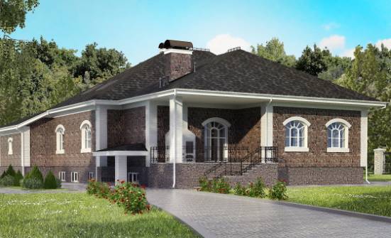 490-001-П Проект трехэтажного дома с мансардным этажом и гаражом, большой загородный дом из кирпича Колпашево | Проекты домов от House Expert