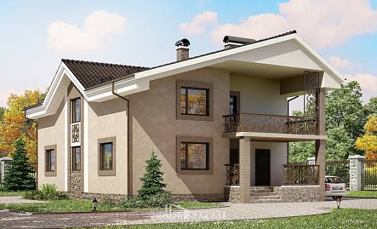 210-003-П Проект двухэтажного дома с мансардой, средний домик из газосиликатных блоков Стрежевой | Проекты домов от House Expert
