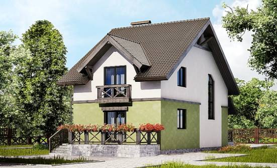 120-003-П Проект двухэтажного дома с мансардой, простой загородный дом из теплоблока Колпашево | Проекты домов от House Expert