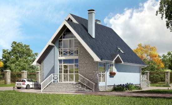170-003-П Проект двухэтажного дома с мансардой, красивый домик из керамзитобетонных блоков Северск | Проекты домов от House Expert