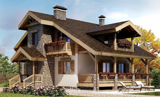 150-004-П Проект двухэтажного дома с мансардой, скромный дом из бризолита Северск | Проекты домов от House Expert