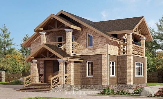 160-014-П Проект двухэтажного дома, экономичный коттедж из блока Стрежевой | Проекты домов от House Expert