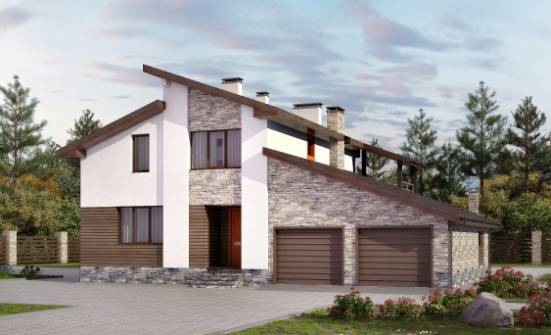240-004-П Проект двухэтажного дома мансардой, гараж, классический загородный дом из твинблока Колпашево | Проекты домов от House Expert