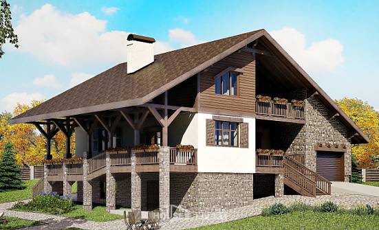 300-003-П Проект трехэтажного дома мансардой, гараж, огромный коттедж из кирпича Колпашево | Проекты домов от House Expert