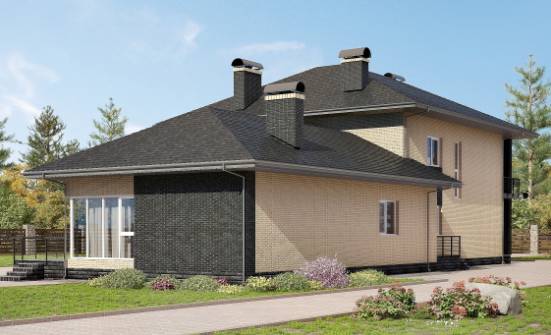 305-003-Л Проект двухэтажного дома, современный коттедж из бризолита Северск | Проекты домов от House Expert