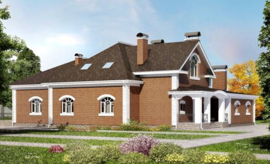 400-003-П Проект двухэтажного дома мансардой, современный загородный дом из бризолита Томск | Проекты домов от House Expert