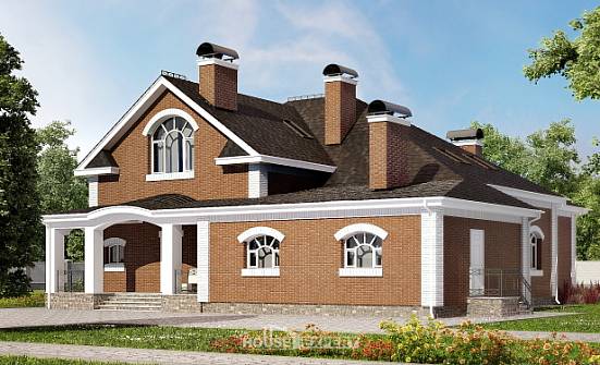 400-003-П Проект двухэтажного дома мансардой, современный загородный дом из бризолита Томск | Проекты домов от House Expert