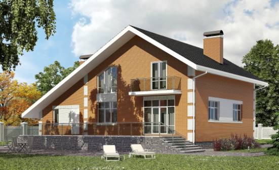 190-006-П Проект двухэтажного дома с мансардным этажом, гараж, средний коттедж из твинблока Северск | Проекты домов от House Expert