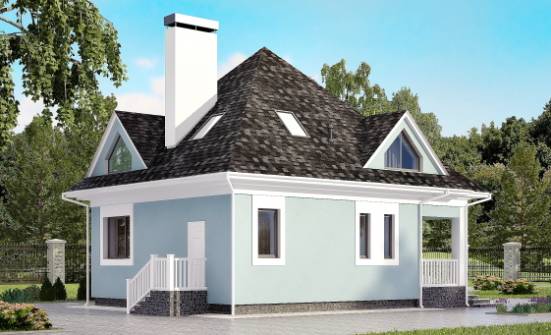 110-001-Л Проект двухэтажного дома с мансардой, небольшой коттедж из бризолита Томск | Проекты домов от House Expert