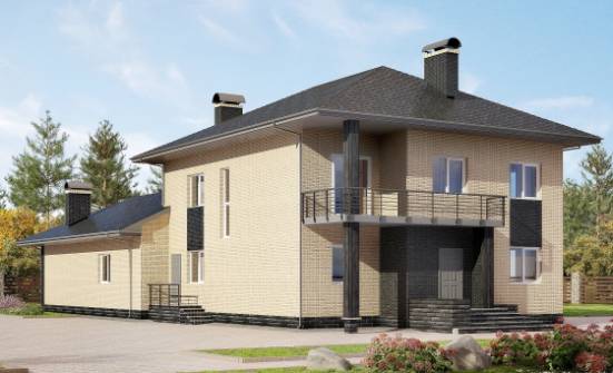 305-003-Л Проект двухэтажного дома, современный коттедж из бризолита Северск | Проекты домов от House Expert