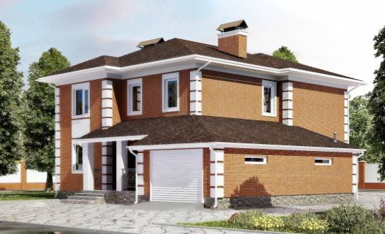 220-004-Л Проект двухэтажного дома, гараж, современный домик из кирпича Северск | Проекты домов от House Expert