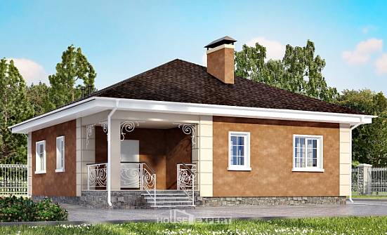 100-001-Л Проект одноэтажного дома, красивый загородный дом из арболита Томск | Проекты домов от House Expert