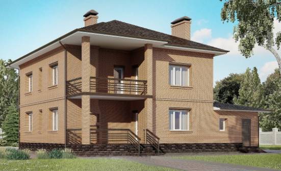 245-003-Л Проект двухэтажного дома, гараж, красивый коттедж из кирпича Асино | Проекты домов от House Expert