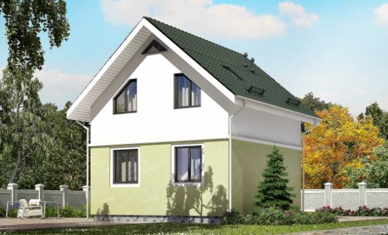 070-001-П Проект двухэтажного дома мансардой, экономичный домик из блока Северск | Проекты домов от House Expert
