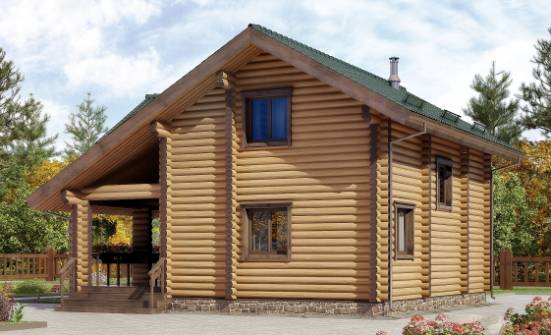 110-005-П Проект двухэтажного дома мансардой, современный дом из бревен Колпашево | Проекты домов от House Expert