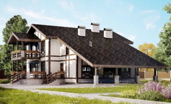250-002-Л Проект двухэтажного дома с мансардой, гараж, классический дом из кирпича Стрежевой | Проекты домов от House Expert