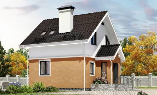 070-001-Л Проект двухэтажного дома с мансардой, простой коттедж из керамзитобетонных блоков Асино | Проекты домов от House Expert