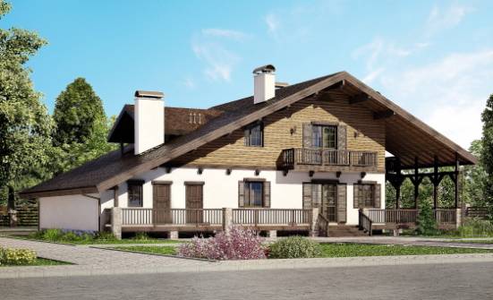 320-002-П Проект двухэтажного дома мансардой, красивый коттедж из кирпича Колпашево | Проекты домов от House Expert