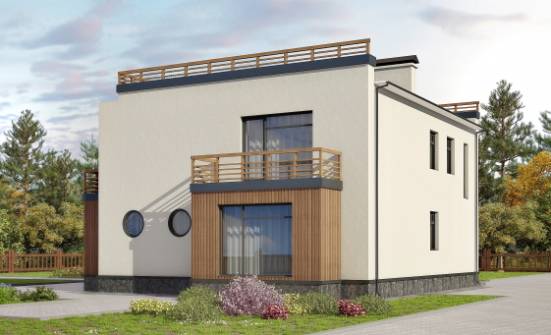 215-002-Л Проект двухэтажного дома, простой коттедж из теплоблока Северск | Проекты домов от House Expert