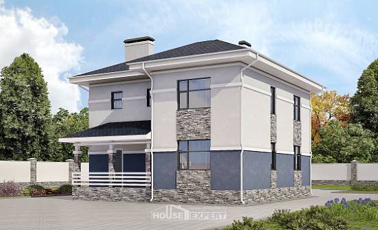150-014-Л Проект двухэтажного дома, современный коттедж из арболита Стрежевой | Проекты домов от House Expert