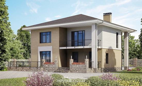 180-015-Л Проект двухэтажного дома, скромный дом из арболита Северск | Проекты домов от House Expert