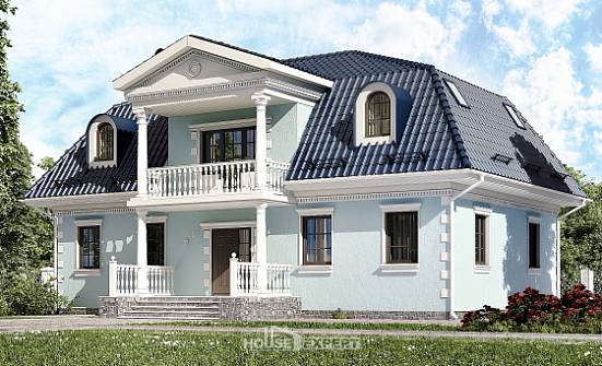 210-004-Л Проект двухэтажного дома с мансардой, просторный дом из поризованных блоков Северск | Проекты домов от House Expert