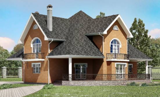 310-001-П Проект двухэтажного дома с мансардным этажом, большой дом из поризованных блоков Томск | Проекты домов от House Expert