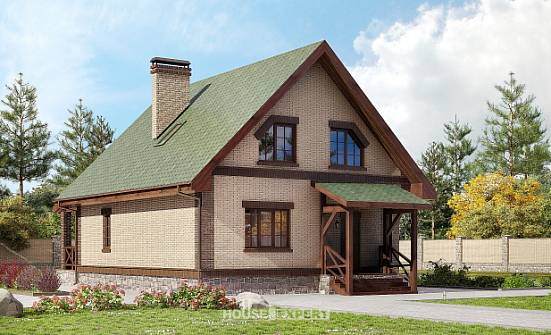 160-011-П Проект двухэтажного дома с мансардой, скромный загородный дом из газосиликатных блоков Колпашево | Проекты домов от House Expert