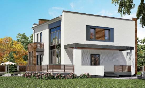 220-003-П Проект двухэтажного дома, гараж, уютный загородный дом из бризолита Асино | Проекты домов от House Expert