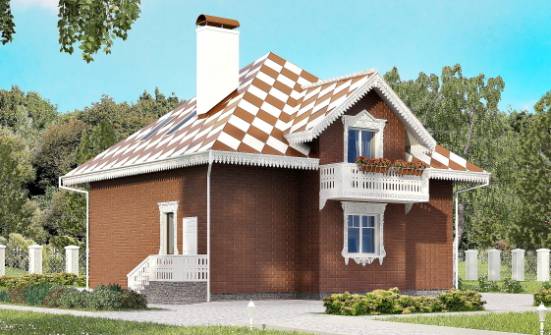 155-003-Л Проект двухэтажного дома с мансардным этажом, гараж, красивый коттедж из арболита Колпашево | Проекты домов от House Expert