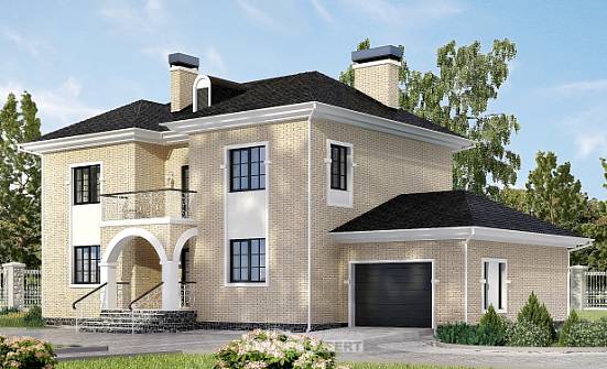 180-006-П Проект двухэтажного дома, гараж, классический загородный дом из кирпича Колпашево | Проекты домов от House Expert